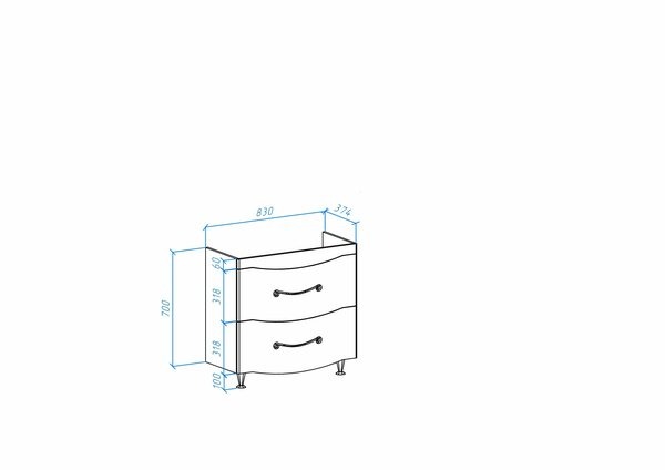 Тумба под раковину Bellezza Сесилия 85 4639714110017